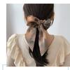 New Chiffon Tie Dye Print Long Hair Ribbon Scrunchies Elastic Hair Bands Women Girls Bow Ponytail Holder Hair Ties Accessories
