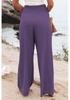Women's Spring/Summer Cotton Linen Wide-Leg Elastic Waist Pants - Available in Various Colors