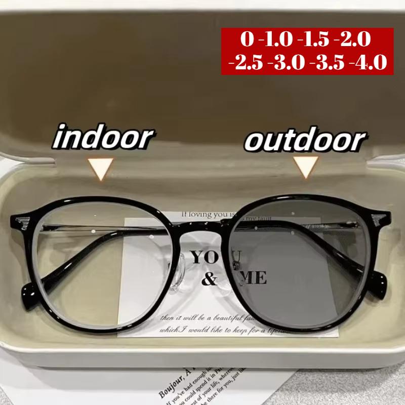 Intelligent Pochromic Myopia Glasses Fashion Blue Light Blocking Minus Eyeglasses Prescription Computer Eyewear Diopters