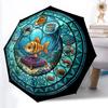 Underwater Adventure Fish Pattern Umbrella, Portable and Foldable Design, 8 Ribs, a Casual Accessory for Halloween, Christmas, and Birthday Gifts.