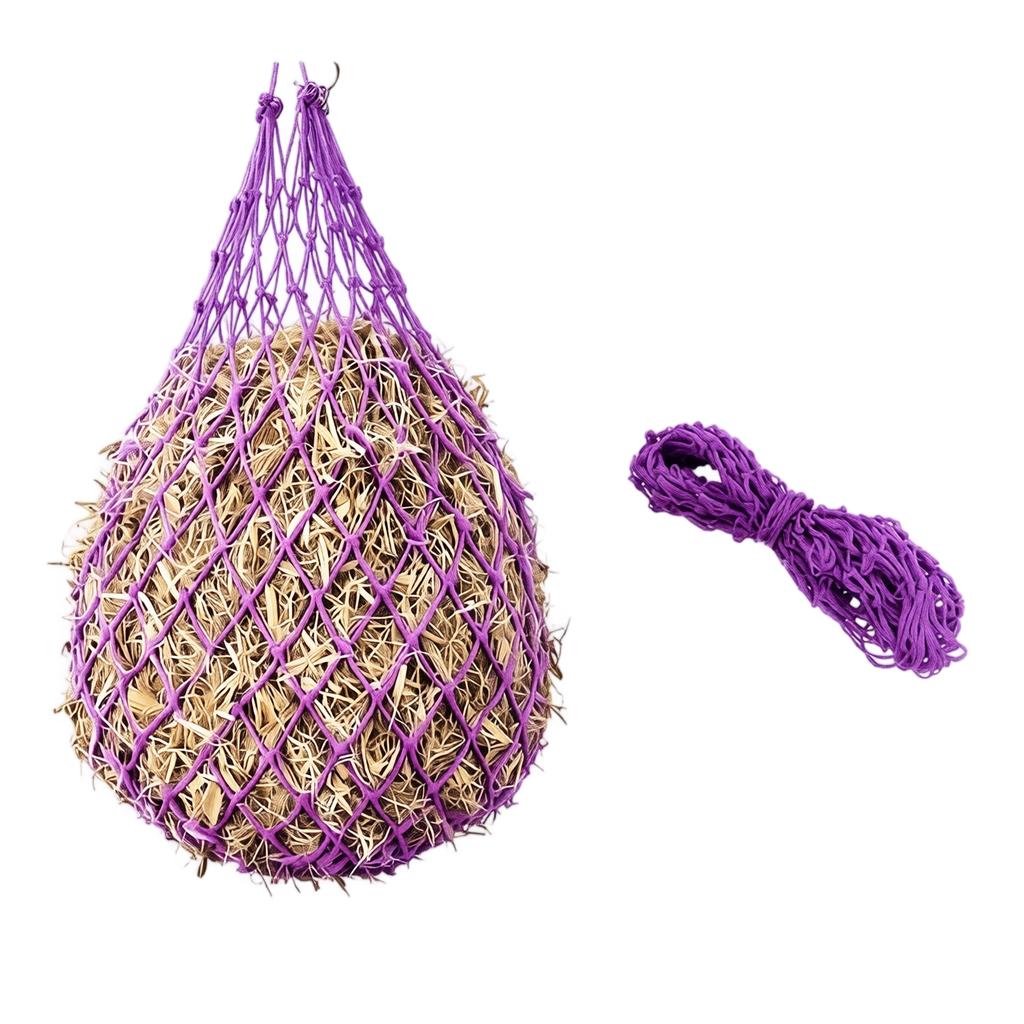 Large Capacity Hay Net for Horses Cattle Sheep Llamas Durable Small Hole Feed Bag with Hanging Rings Suitable for Equine Feeding and Livestock Grazing