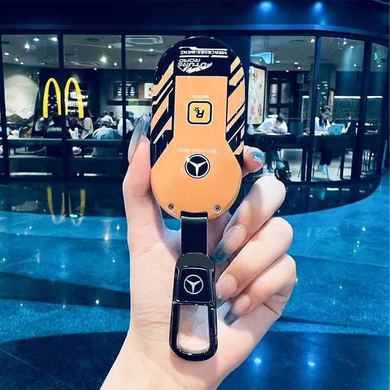 SFX1  Car Key Case Cover for Mercedes Benz 2022 C S Class W206 W223 S350 C260 C300 S400 S450 S500 TPU Shell Fob Holder Protector