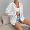 2025 Women's Solid Color Hooded Jacket – Casual Long Sleeve Zipper with Sun Protection