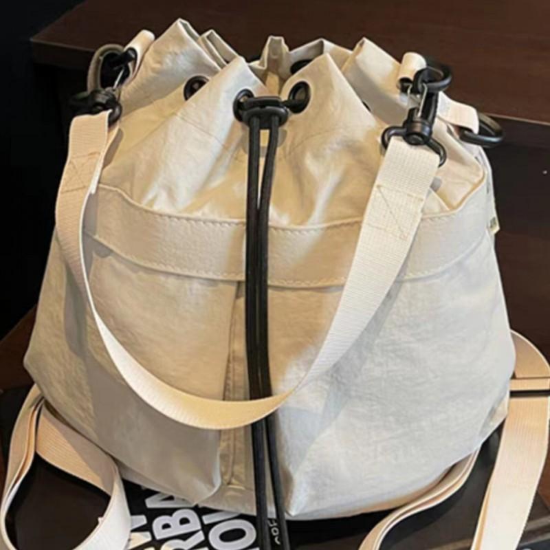 Canvas Bag Women's Niche Design One-shoulder Bucket Korean Style Ins Multi-function Backpack