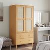 Vidaxl Senja Wardrobe, Rattan Imitation, Brown, 90X55X175 Cm, Pine