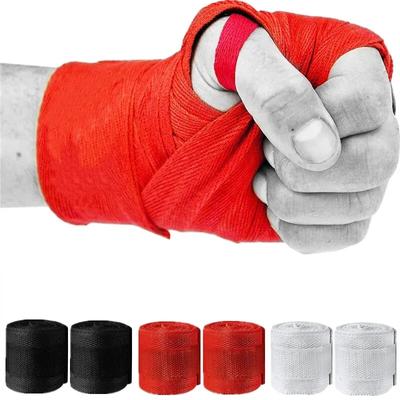 2 rolki bawełny bandaż bokserski okłady na nadgarstek Combat Protect boks Sport Kickboxing Muay Thai Handwraps rękawice treningowe