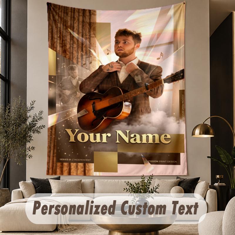 Custom Text Printed Tapestry Alex Warren Pattern Large Wall Hanging Indoor Room Decor
