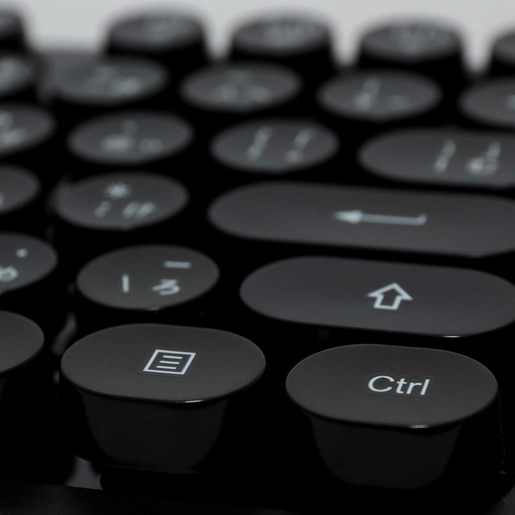 Miyoshi MCO Retro Design USB Keyboard, Black, TRT-US01BK