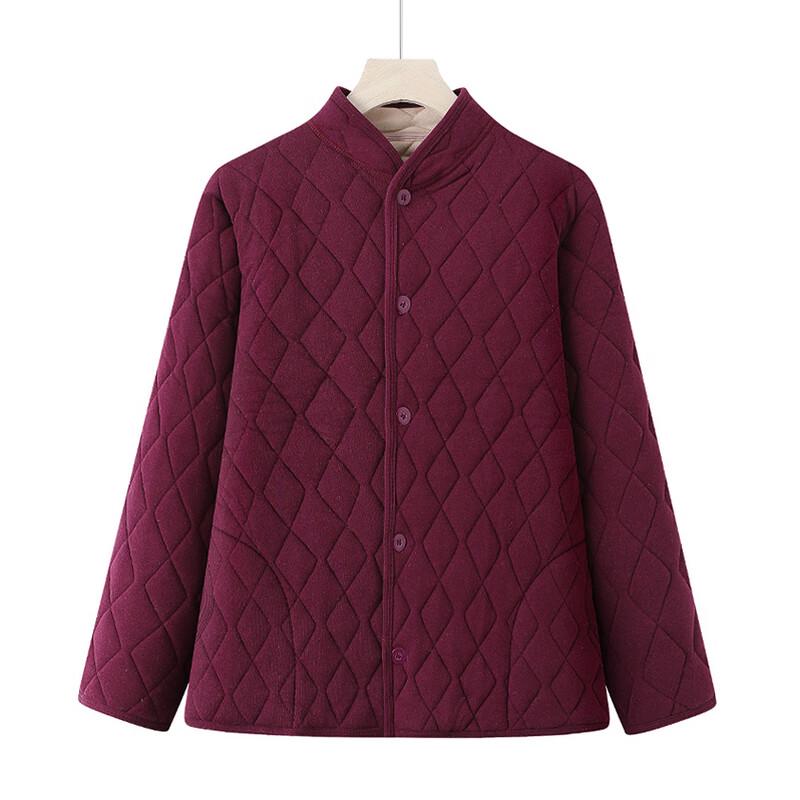 Elderly Women's Winter Velvet Padded Jacket
