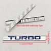 3D Metal Car Letters Turbo Logo Emblem Car Rear Trunk Sticker Fender Side Decals Turbo Badge Auto Accessories
