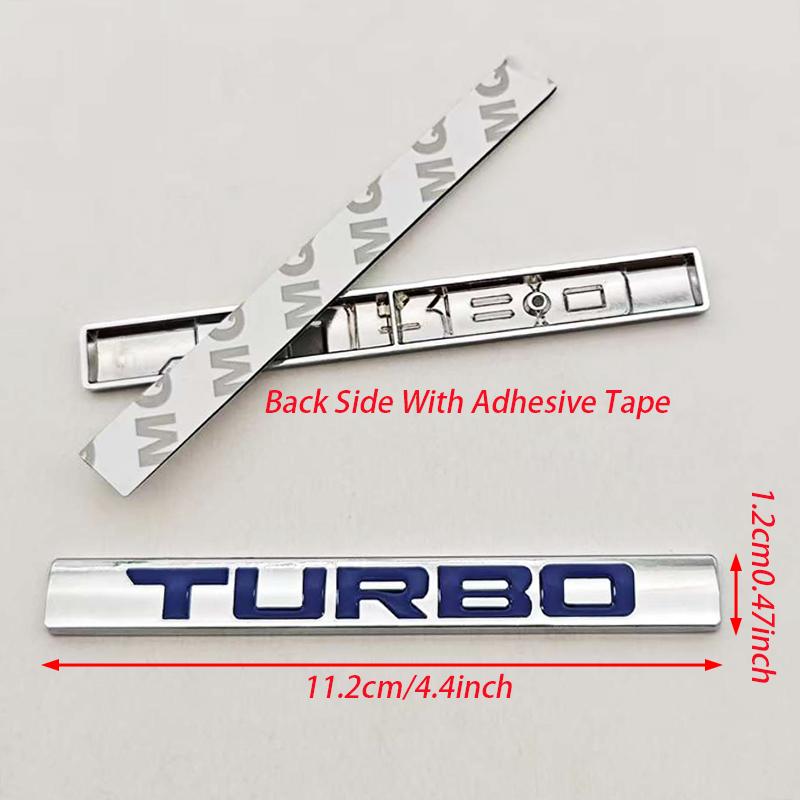 3D Metal Car Letters Turbo Logo Emblem Car Rear Trunk Sticker Fender Side Decals Turbo Badge Auto Accessories
