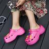 Women's Summer Garden Clog Shoes: Height-Boosting, Thick Sole, Closed-Toe Beach Sandals for Outdoor Wear