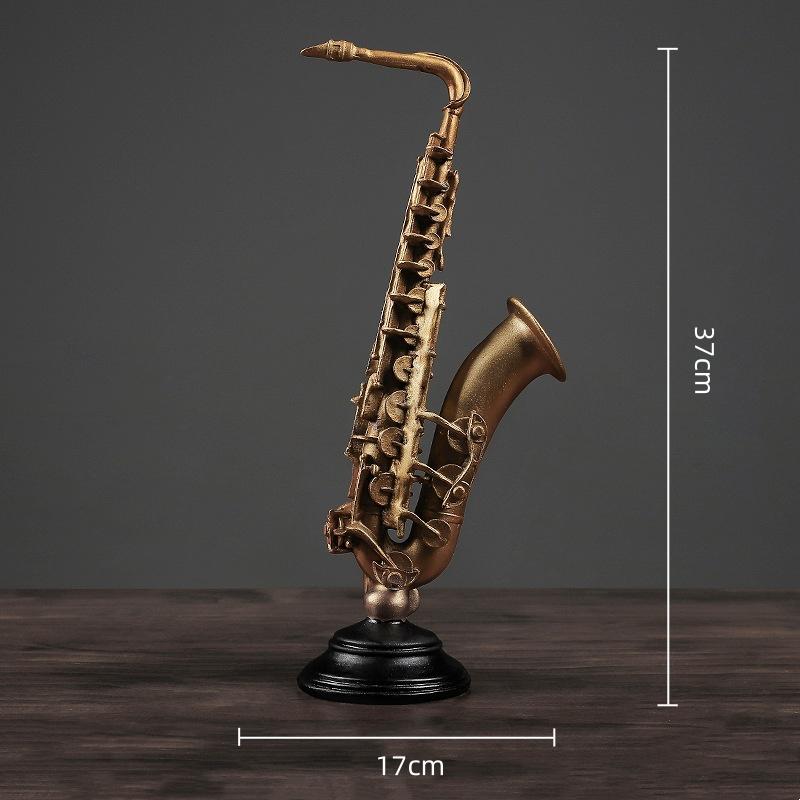Resin Handicrafts Golden Violin Saxophone Simulation Musical Instrument Sculpture Decorative Ornaments Home Decoration