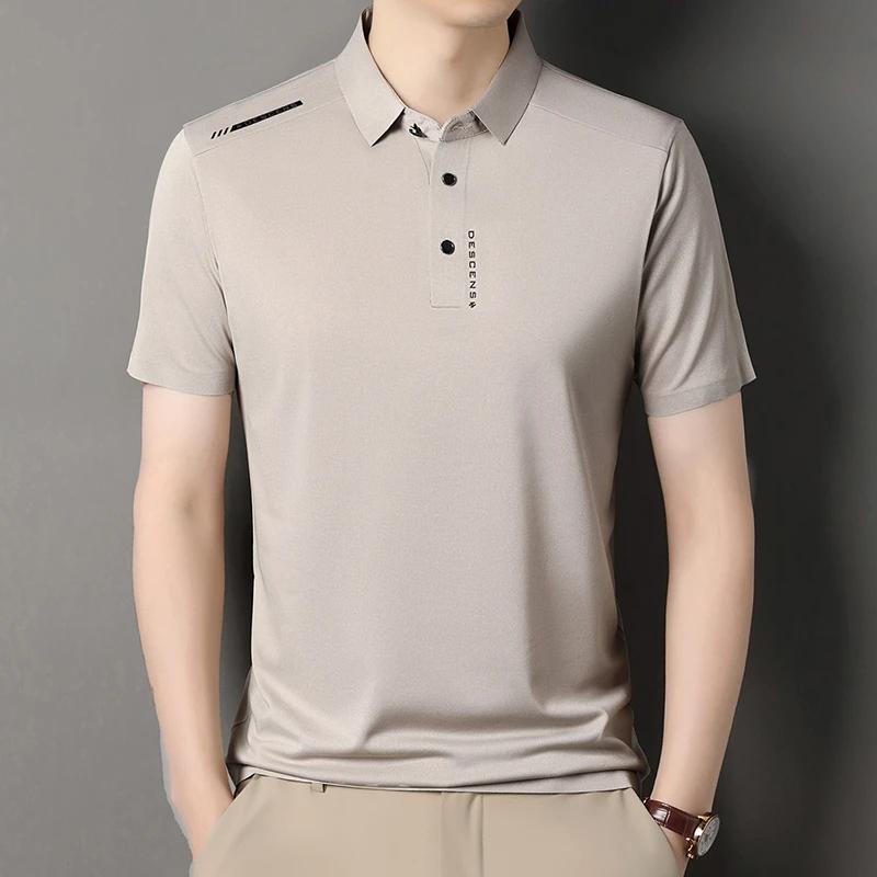 New Men's Casual Fashion Printed Short Sleeve Polo Shirt Anti Wrinkle Breathable Comfortable Summer Versatile T-shirt