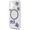 Etui Do iPhone 16 Guess MagSafe Glitter Kwiaty Fioletowe