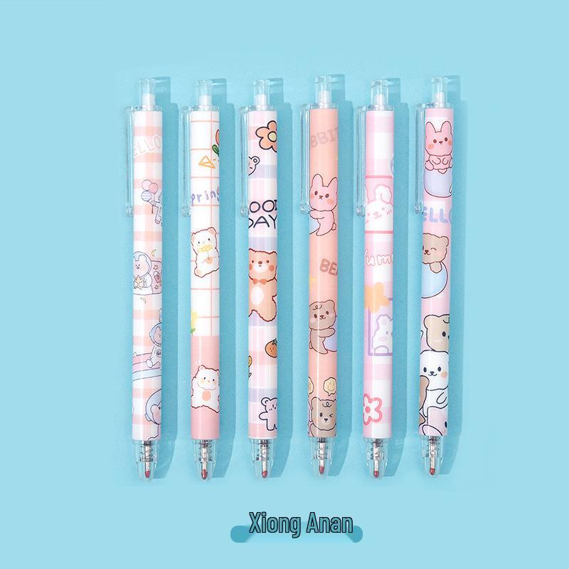 

Мультяшная ручка-клик - Милая студенческая ручка для подписи с черными чернилами 0,5 мм 0.5mm