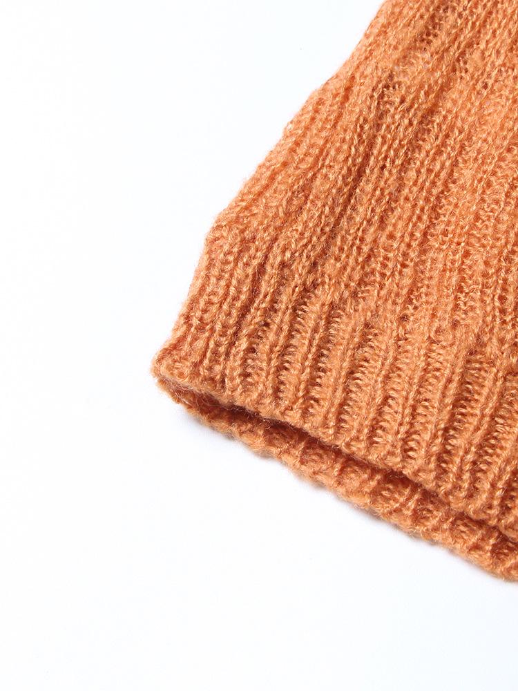 Spring 2025 Women's Lightweight Knit Sweater – Half-High Collar Seahorse Hair, Solid Color, Versatile and Stylish.