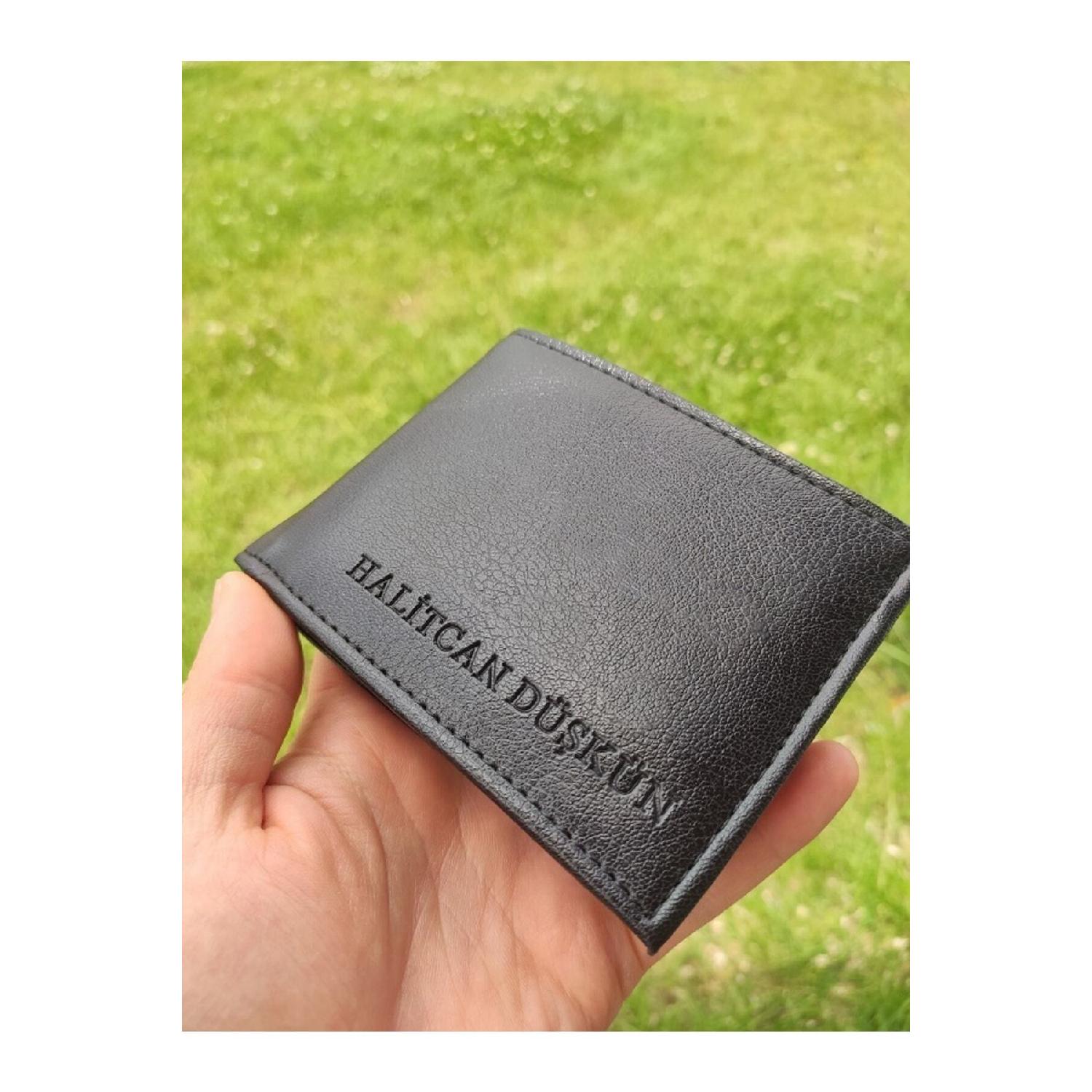 

Черный мужской кошелек с персонализированным принтом имени Standart чёрный