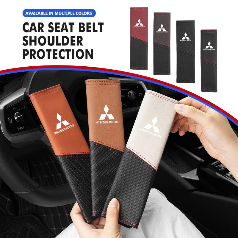1/2PCS Car Safety Belt Adjustable Shoulder Strap Protector Pad Accessories For Mitsubishi Outlander Lancer L200 ASX Pajero