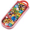 Skater Children's Lunch Box Trio Set Chopsticks Spoon Fork Kids Cutlery Antibacterial Treatment Easy to Open Sliding Type Made in Japan Super Mario 23
