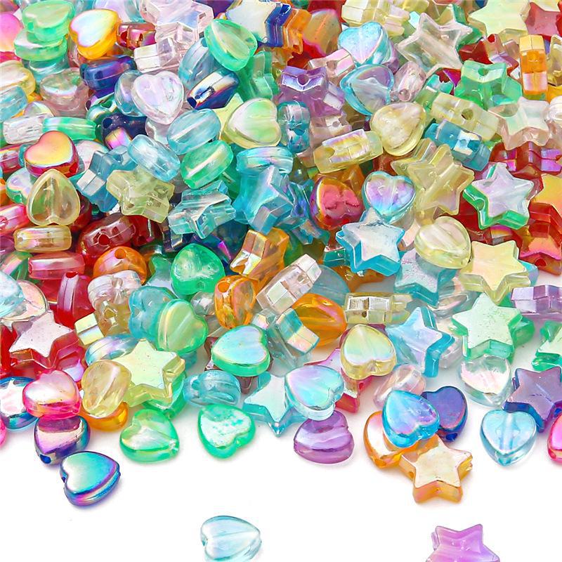 Handmade Transparent AB Star & Heart Beads: DIY Accessories