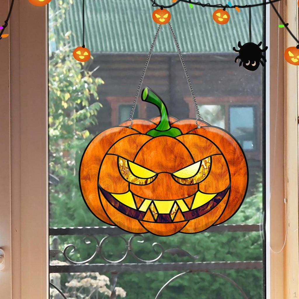 Halloween Hanging Decorations Acrylic Window with Chain Pendant Ornaments