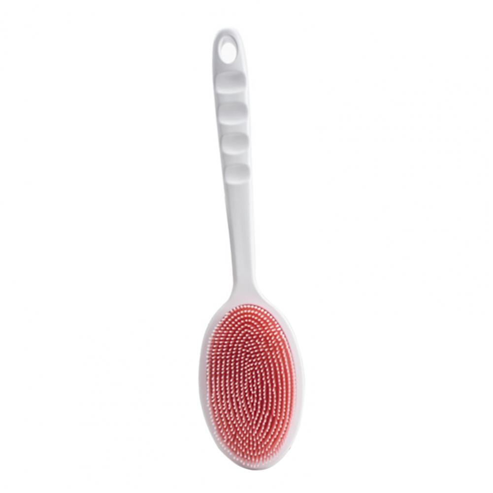 Shower Loofah with Handle Long Handle Bath Brush Silicone Body Scrubber with Handle Gentle Back Bath Brush for Exfoliating