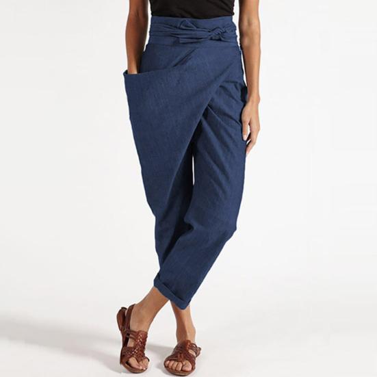 Damenhosen Unregelmäßige Taschen Streetwear Einfarbig Hohe Taille Cropped Hosen für Dates