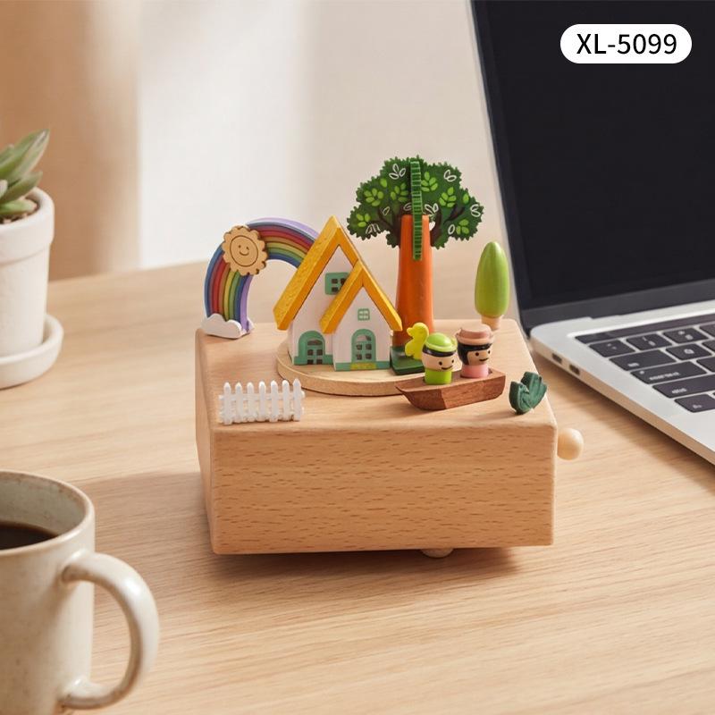 Christmas Festival Wooden Music Box: Creative Children's Toy and Home Decoration Craft, Perfect Birthday Gift
