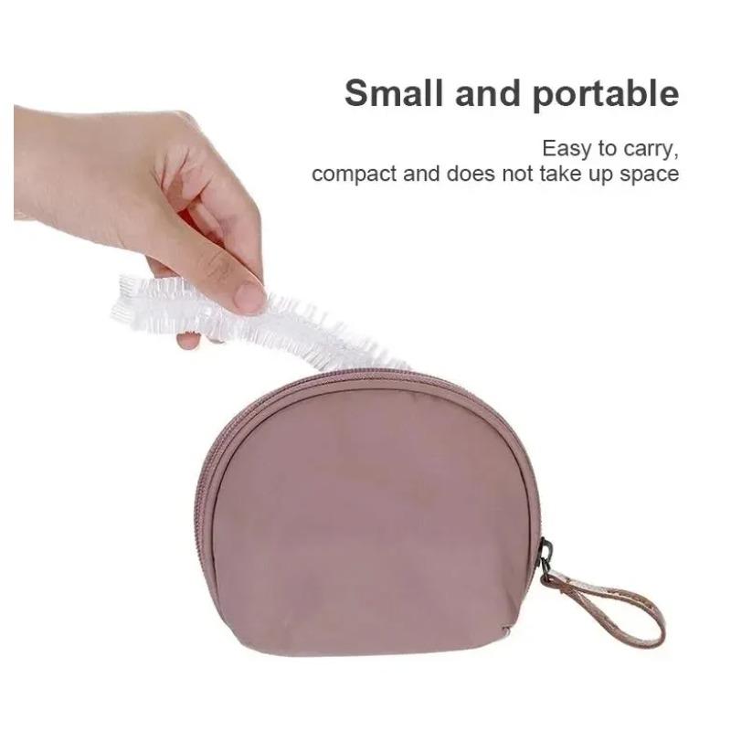 100Pcs Disposable Children Shower Cap For Hair Elastic Mesh Shape Plate Plastic Wrap Cover Food Grade Food Cover