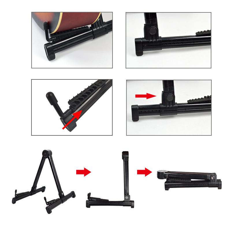 1 יחידה מתקפל A-Frame סטנד גיטרה לגיטרות אקוסטיות גיטרות חשמליות ובס קל משקל וקל לשימוש סטנד רצפה לבית