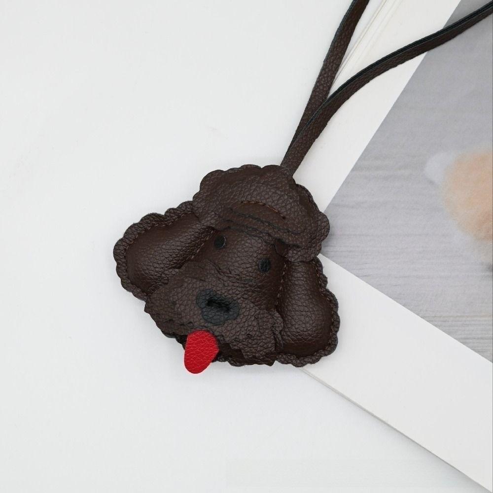 Cute PU Puppy Bag Pendant Cartoon Dog Decorative Hanging Puppy Keyring Versatile Bag Charm Car Decoration
