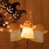 Pumpkin Glowing Shake Stick Cute Ghost Hand Crank Stick With Led Light Halloween   Party Decor Guests Gifts