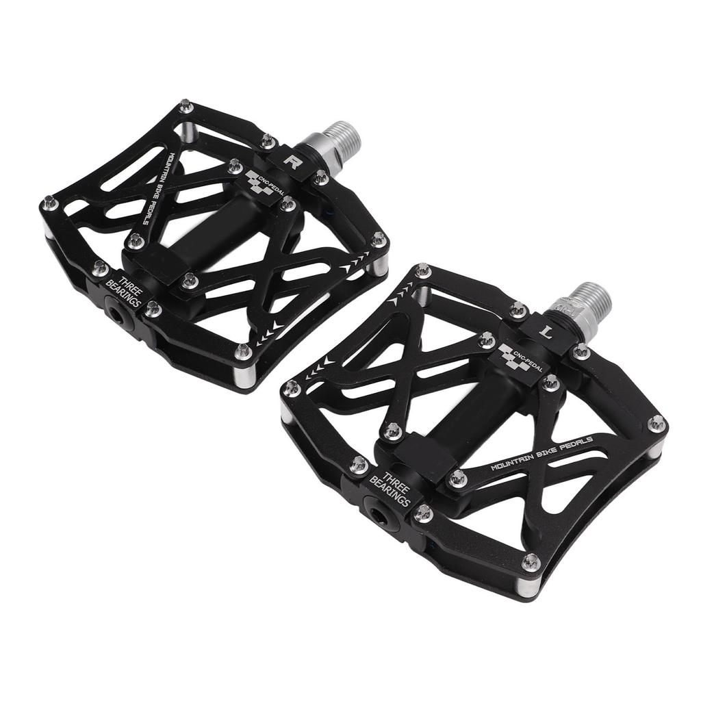 Bicycle Pedals Bike Aluminum Alloy Pedal CNC Machining with Bearing for Mountain Road Bike Black