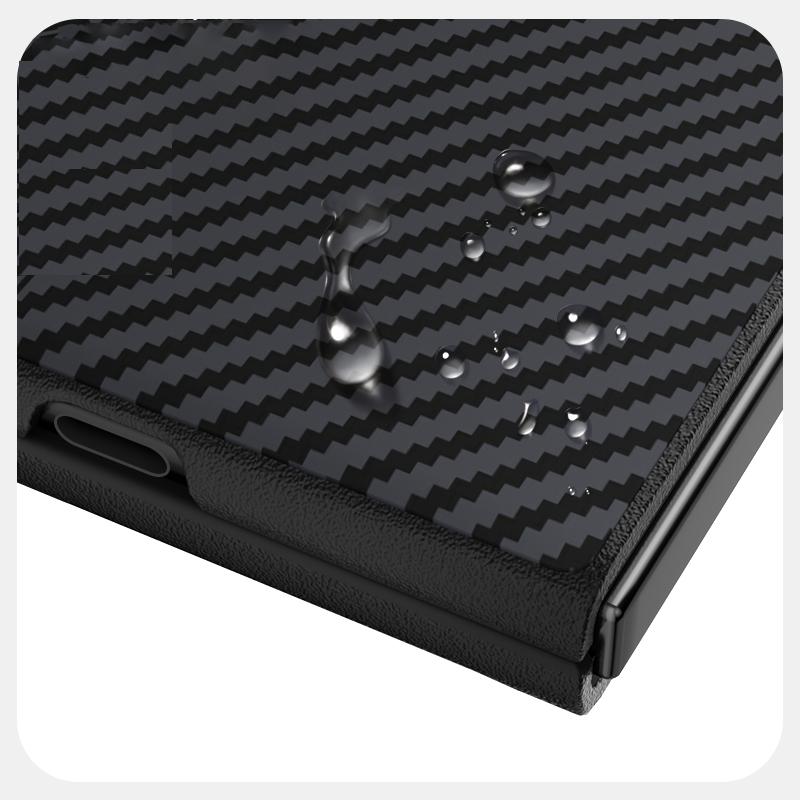 Custodia per Honor Magic V3 Magsafe Lusso Sottile Robusta Pieghevole Caricatore Wireless Magnetico Cover in Fibra di Carbonio Impugnatura con Lente in Metallo