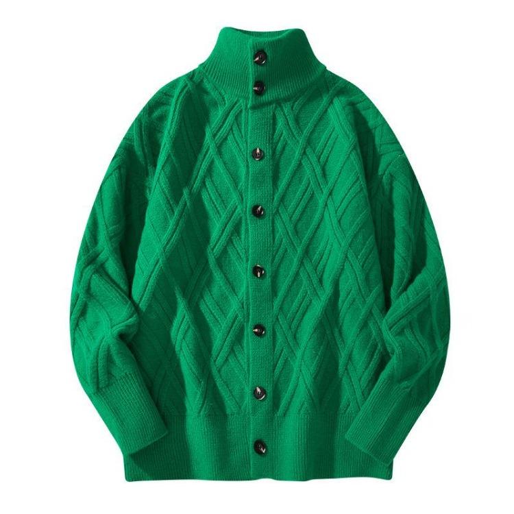 Fashion Casual Men's Cardigan Stand Collar Knitwear Autumn Winter Sweater Coat