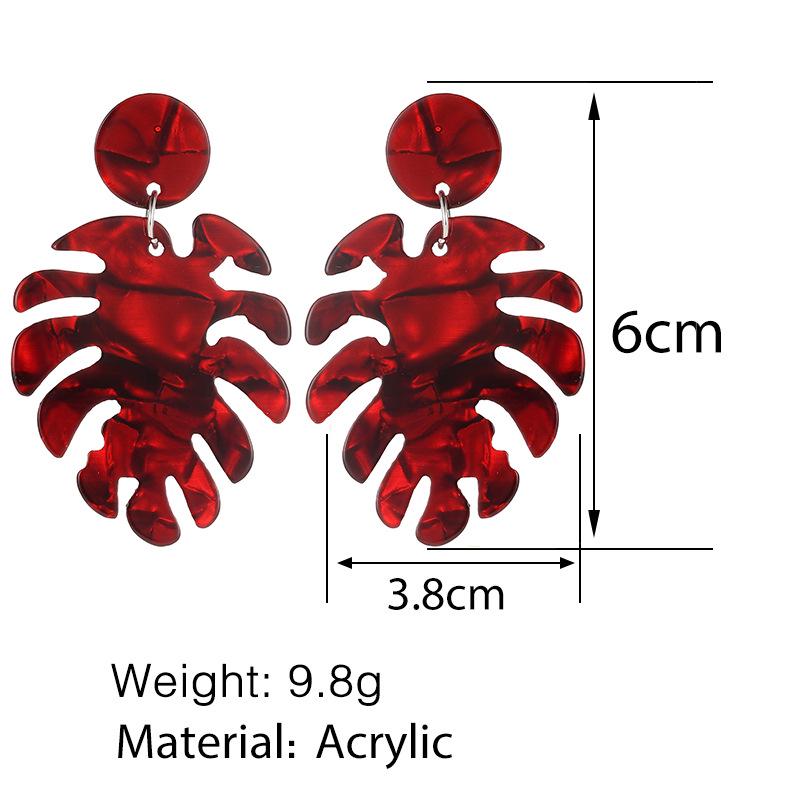 Módní vícevrstvé náušnice Leaf Vícebarevné náušnice Trend Divoké ženské ušní doplňky