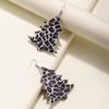 Leopard Print Christmas Tree Leather Drop Earrings for Women - Retro Holiday Style