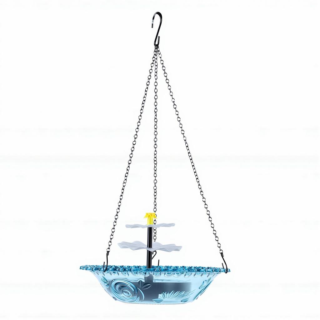 Solar Cascade Hanging Bird Bath Fountain Outdoor Solar Powered Cascade Fountain Bird Bath for Garden Backyard Patio Lawn