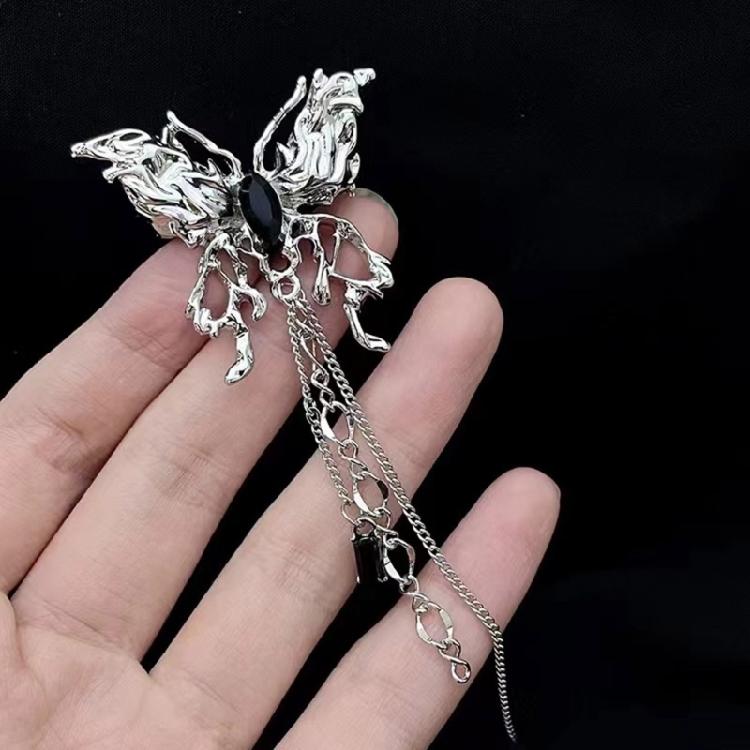 Dynamic Tassels Movement Butterfly Brooch Versatile Scarf Pin Contemporary Alloy Jewelry Accessories for Clothing