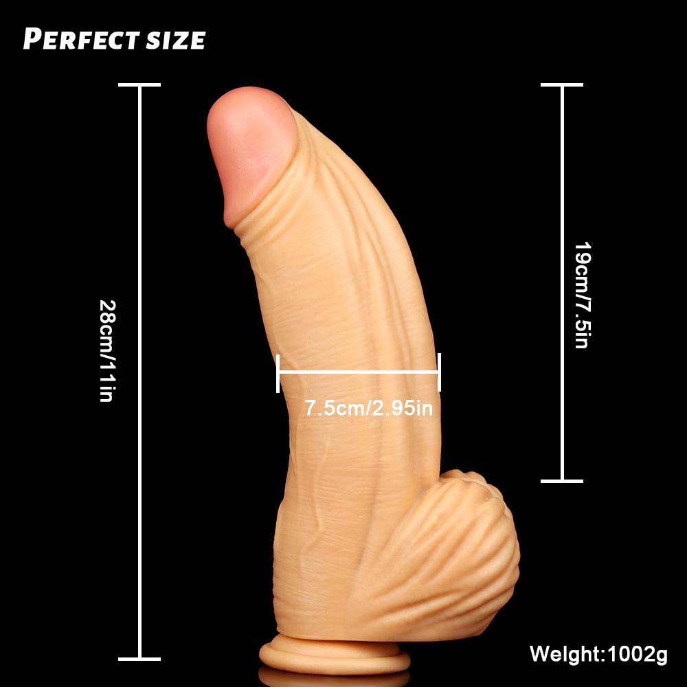 Obrovské dildo Tlustý penis Dvojitý silikonový penis Pro dospělé Sexuální hračky Pro ženu Vagina Anální Masturbace Měkký Realistický Velký penis