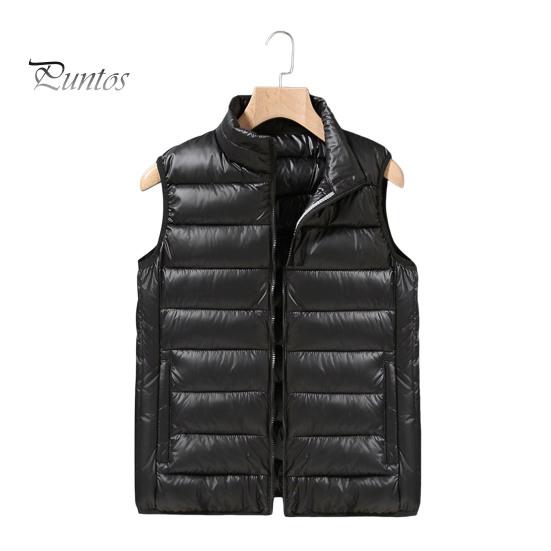 

Жилет из хлопкового пуха, безрукавка, воротник-стойка, жилет, пальто с карманами на молнии, легкая теплая стеганая верхняя одежда L чёрный