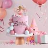 20st Flicka Tårtdekorationer Skumbollar Dekorationer Med Små Blommor För Baby Shower Födelsedag Jubileumsfest Dekorationer (Rosa)