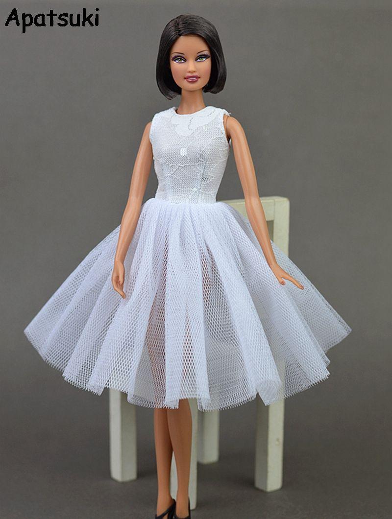 Robe Pour Poupée 40 Cm Avec Dentelle Et Petit Sac - Coton - Neuf - N°178