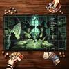 Halloween Witch Coven Pattern Game Playmat Non Slip Rubber Smooth Extended Table Mat For Trading Card Game Board Game Fans