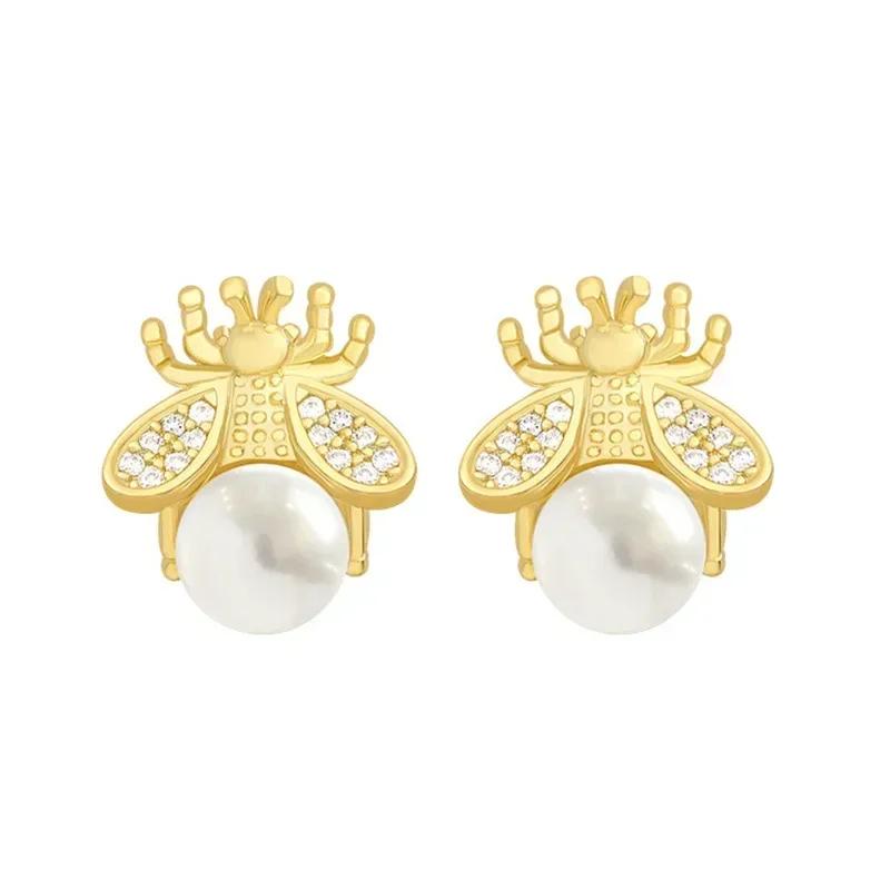 

Attend The Banquet with Zircon Inlaid Dynamic Bee Earrings, Trendy and Niche Design, Fashionable Accessories
