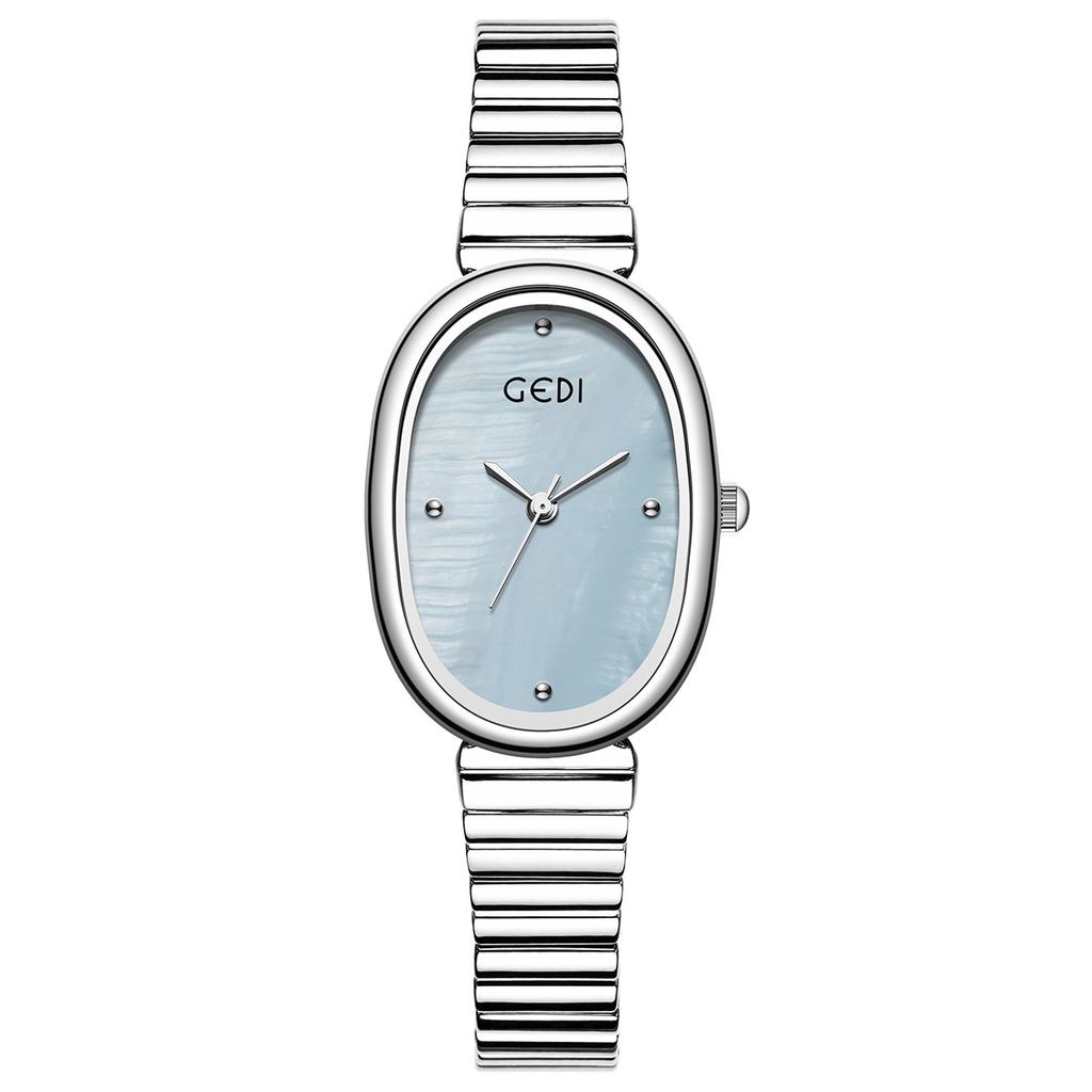 Watch Women'S Oval Steel Belt Fashion Exquisite Premium Commuter Versatile Simple Temperament Women'S Quartz Watch