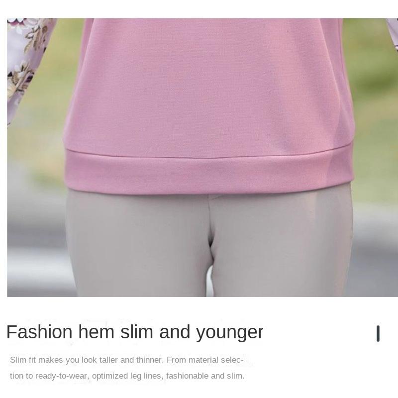 Frühlingsoberteile, Frühlings- und Herbsthemden für mittleres Alter, Langarm-T-Shirts für Frauen mittleren Alters