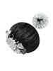 1Pc Two Tone Satin Hat Silk Bonnet For Sleeping Satin Bonnets Double Layer Reversible Hair Cap Bonnet For Women Long Curly Braid