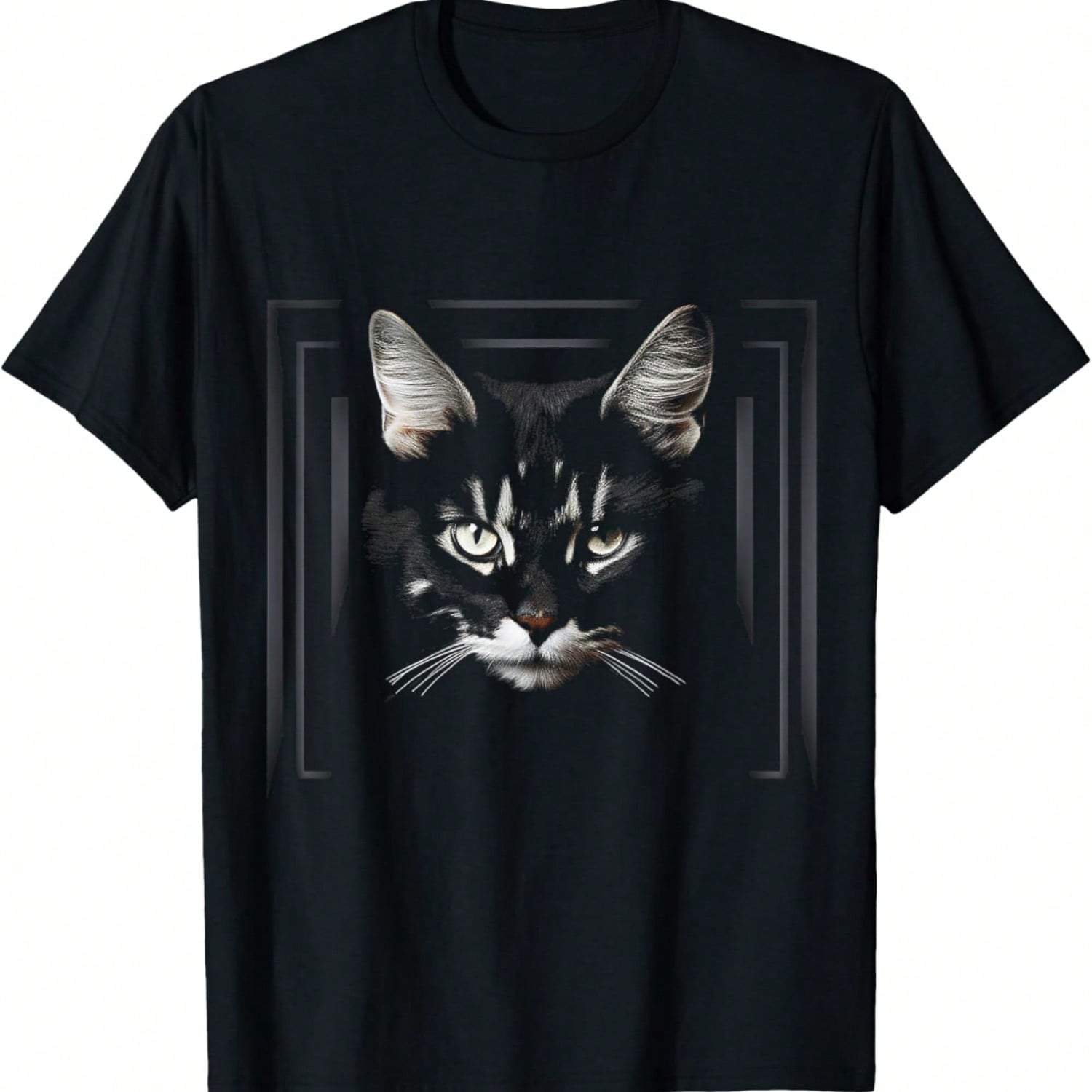 Cat Face Portrait Animal Art Drawing Graphic Cat T-Shirt S разноцветный